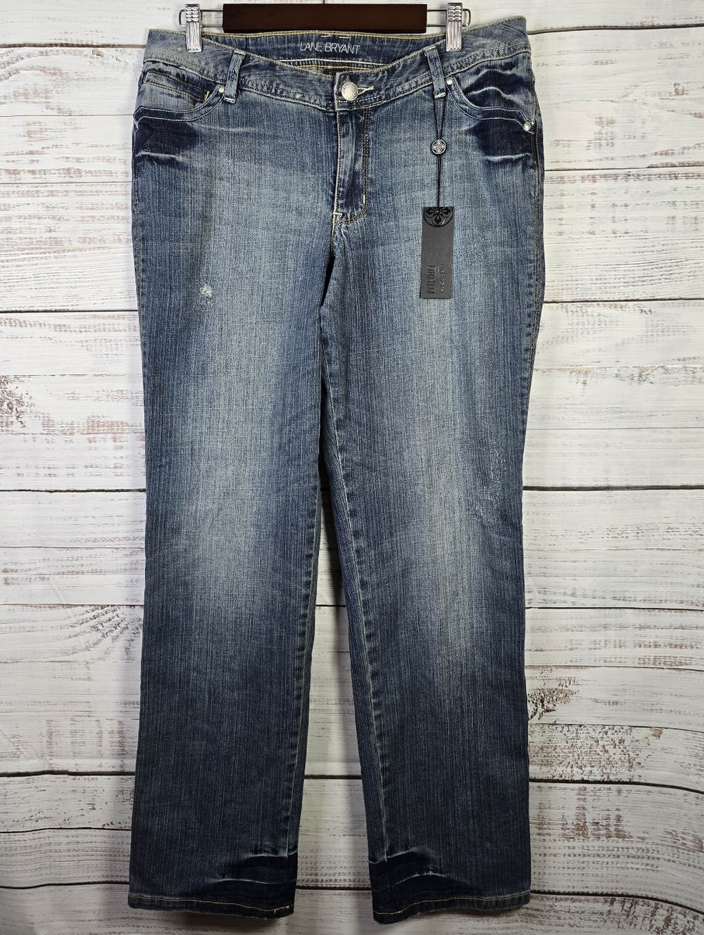 Lane Bryant Straight Leg Jeans Size 14 Medium Wash Stretch Denim Women